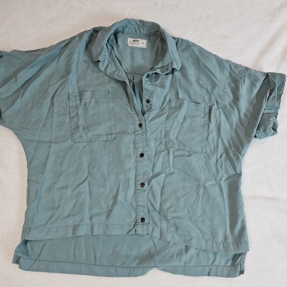 Jetty‎ Button Down Oversized Shirt Medium 100% Ten